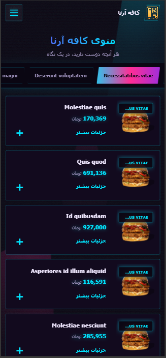 نمونه منو 13